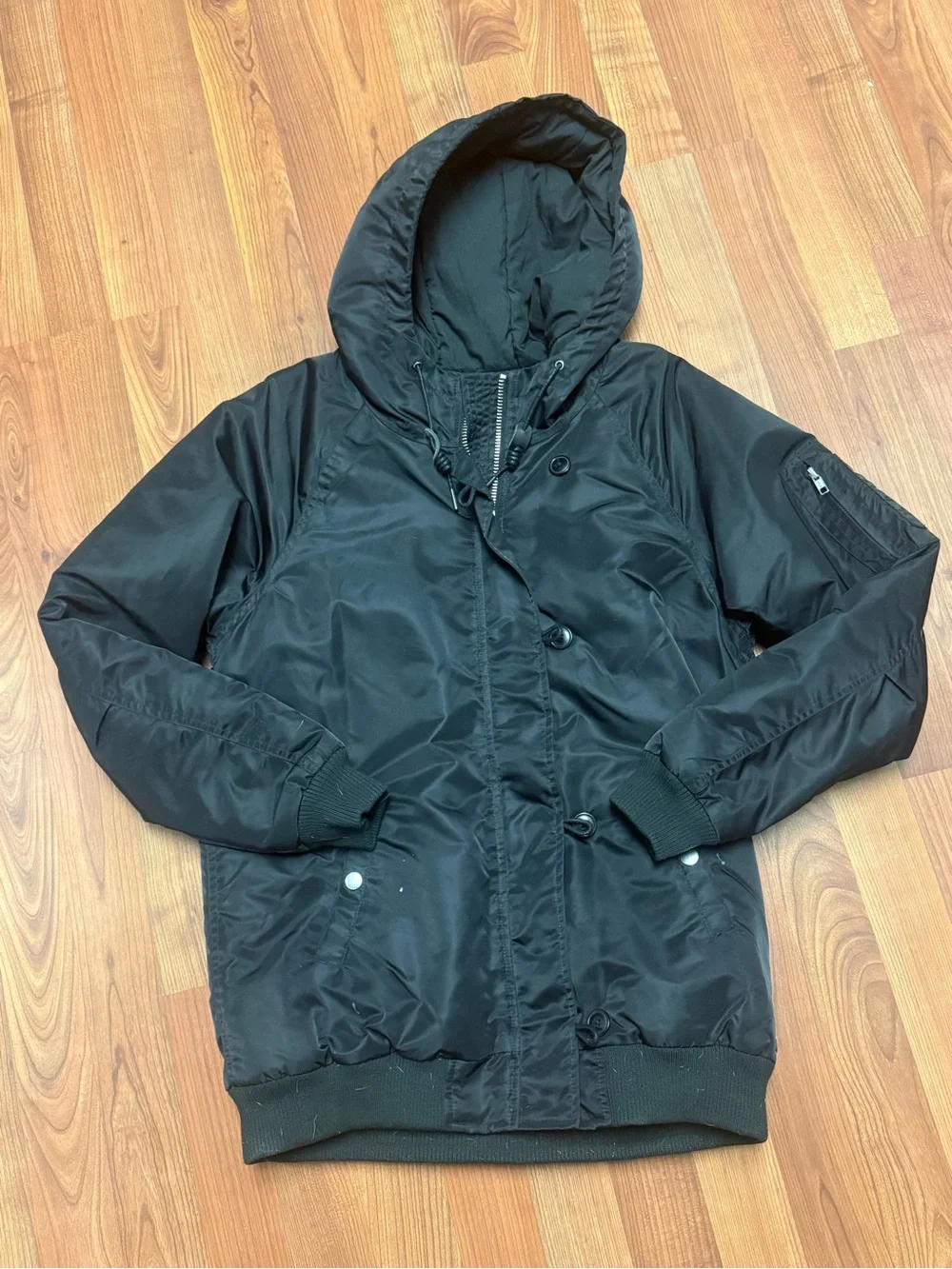 Obey Black Quilted Hooded Jacket